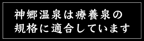 神郷温泉は療養泉の規格に適合しています